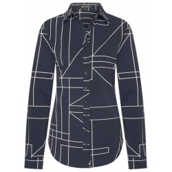 MI- PIACE  Blouse  -  Darkblue/kit Geometric Line 