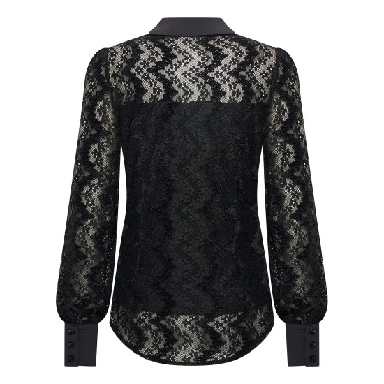 Mylady- kant blouse - Larin - zwart 