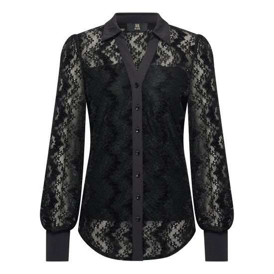Mylady- kant blouse - Larin - zwart 